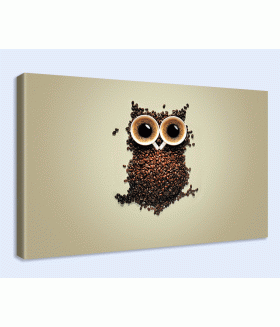 Tablou canvas Coffee Beans Owl